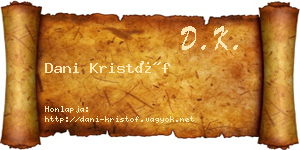 Dani Kristóf névjegykártya