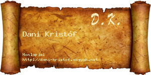 Dani Kristóf névjegykártya