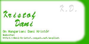 kristof dani business card