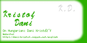 kristof dani business card